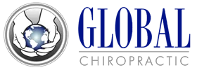 Blue and grey Global Chiropractic - Allen logo.